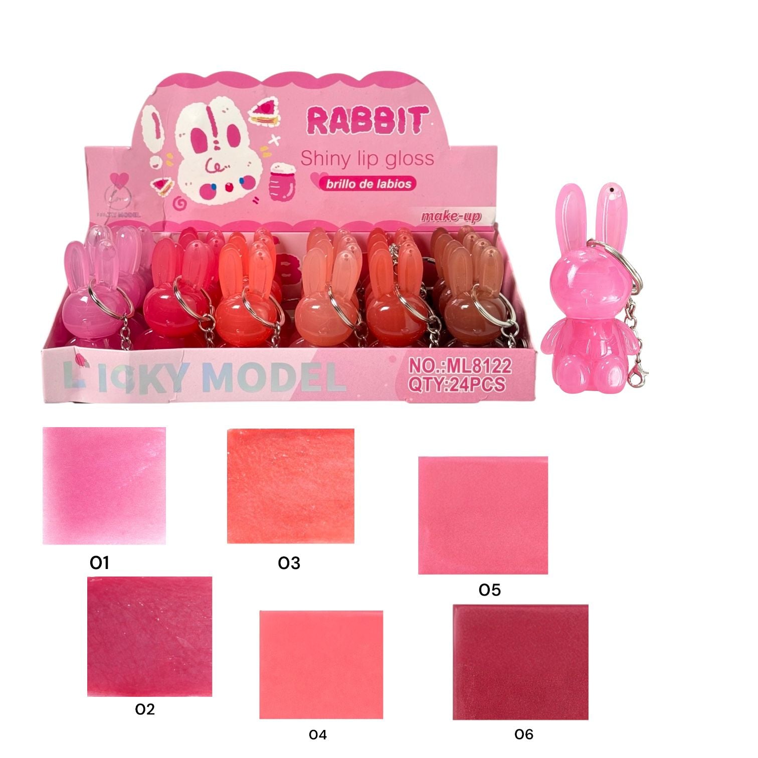 BRILLO GLOSS CON COLOR CONEJITO RABBIT LUCKY MODEL