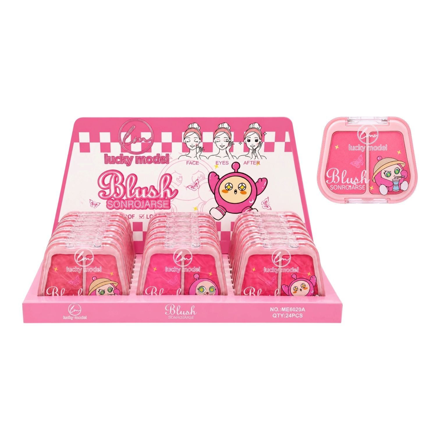 PALETA X2 RUBORES MUÑEQUITO BLUSH SONROJARSE LUCKY MODEL