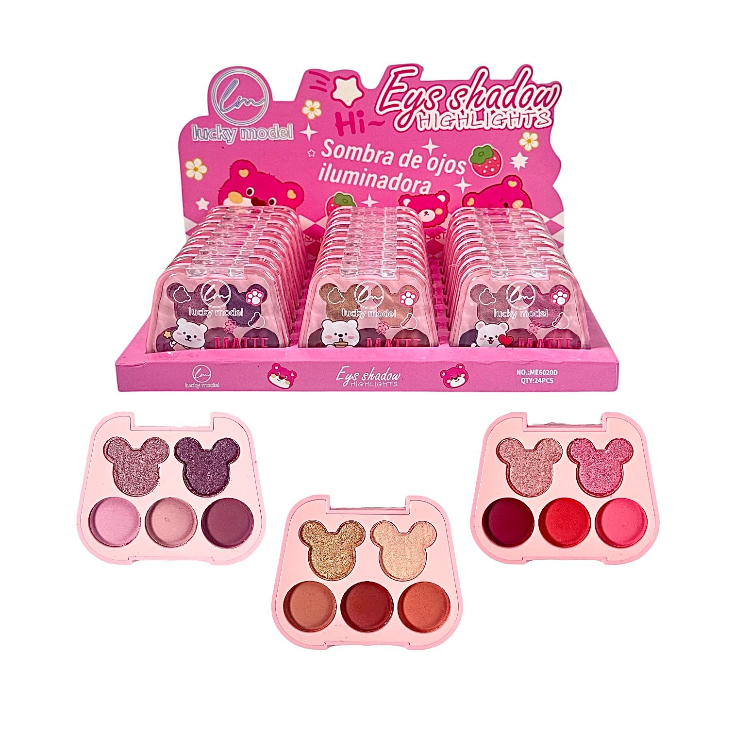 PALETA DE SOMBRAS X5 TONOS OSITO LUCKY MODEL