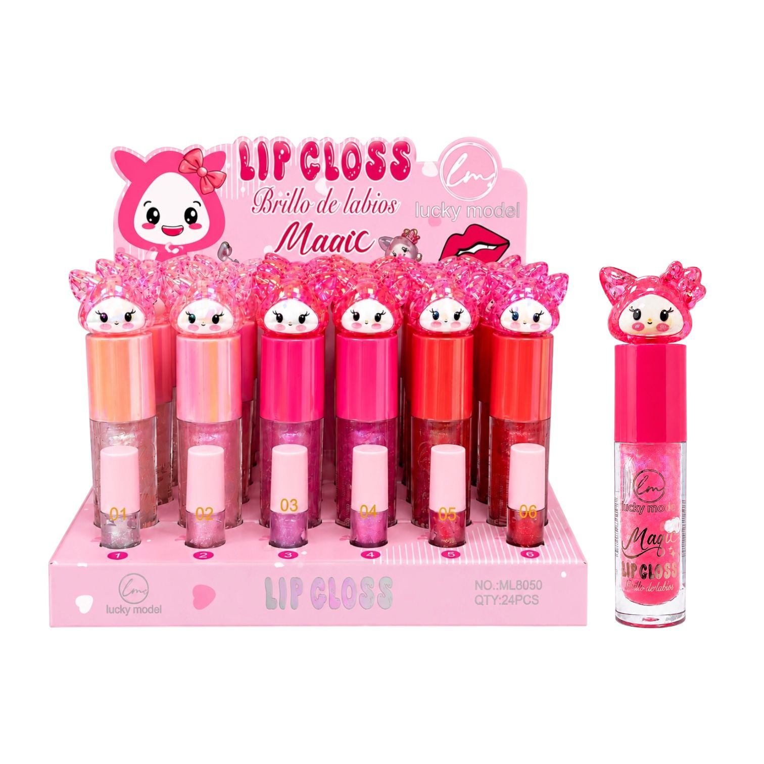 BRILLO GLOSS ESCARCHADO RESINA KUROMI LUCKY MODEL