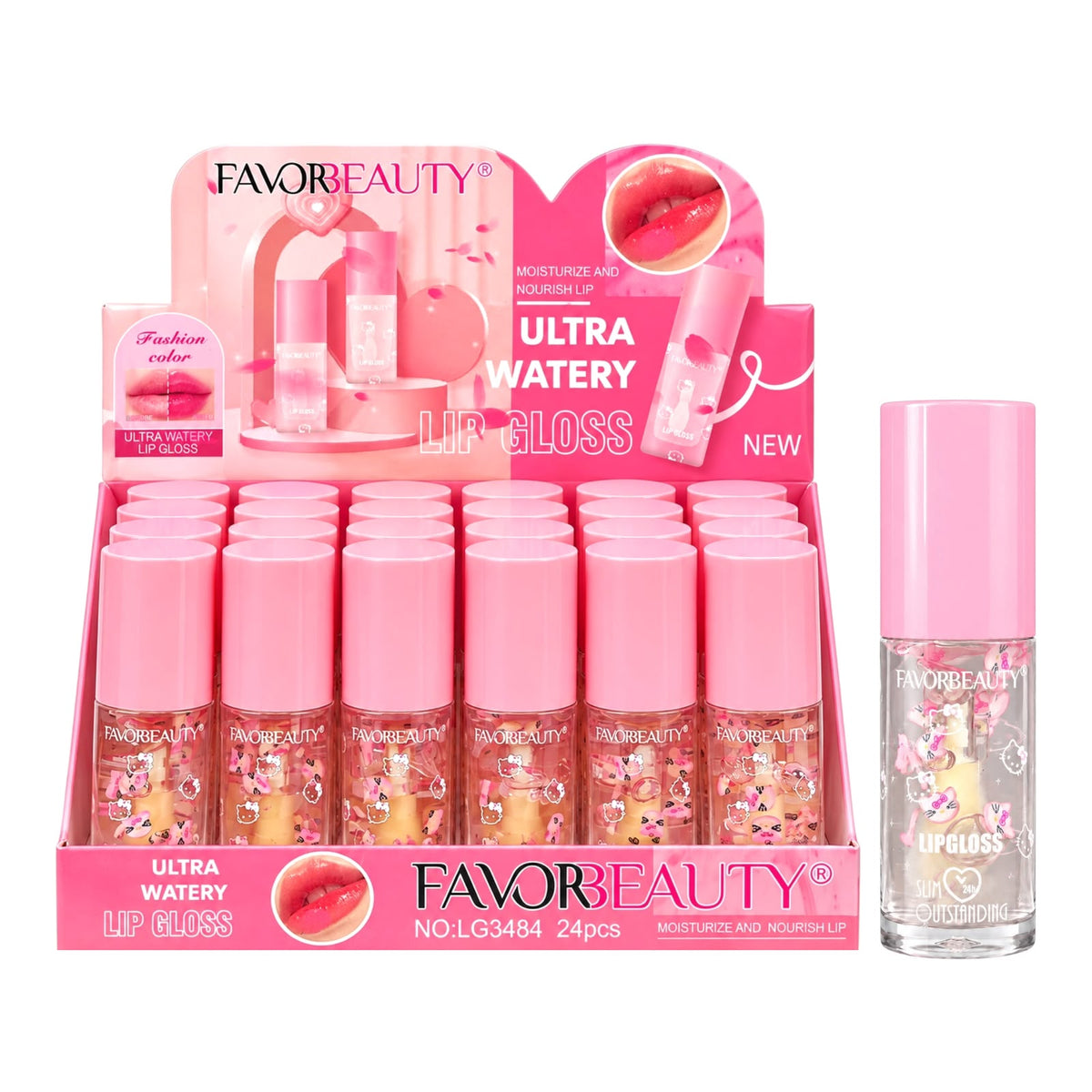 BRILLO GLOSS APLICADOR GRANDE HELLO KITTYS STILL OUTSTANDING FAVOR BEAUTY