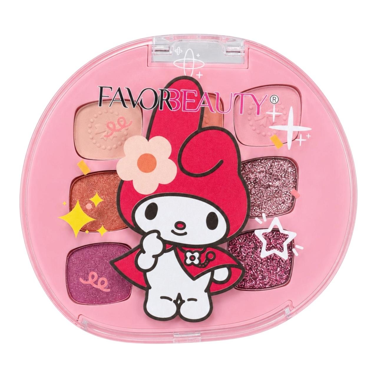 PALETA DE SOMBRAS X9 TONOS KUROMI HELLO KITTY MY MELODY FAVOR BEAUTY