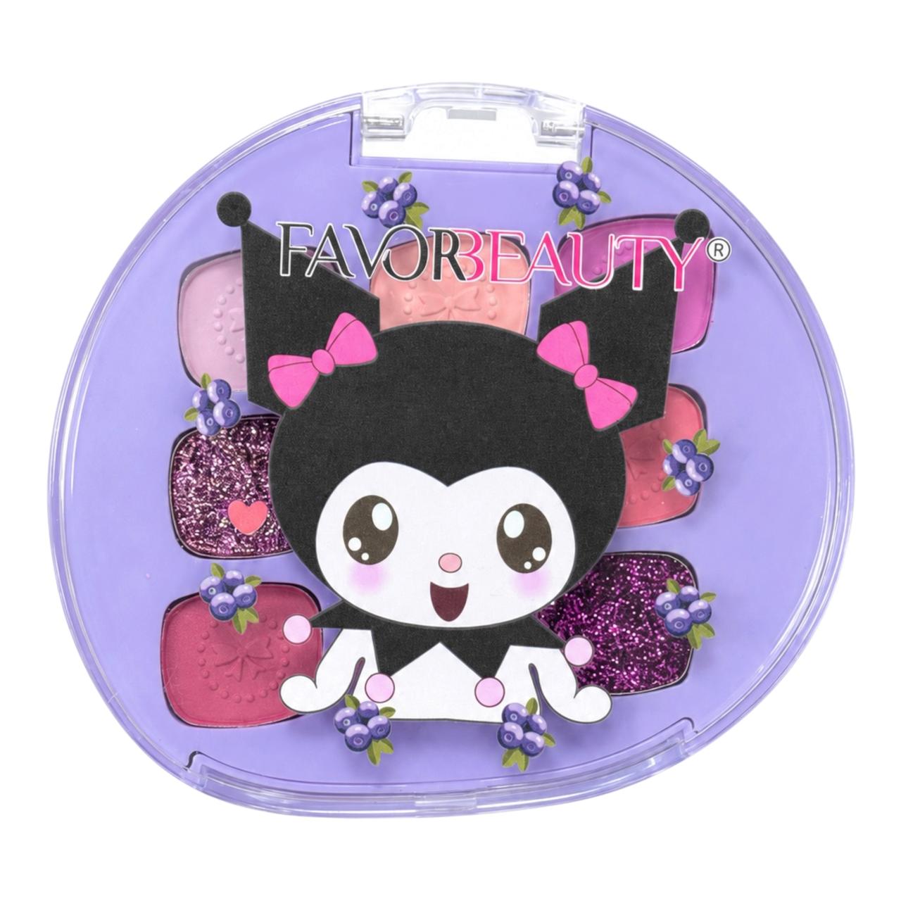 PALETA DE SOMBRAS X9 TONOS KUROMI HELLO KITTY MY MELODY FAVOR BEAUTY
