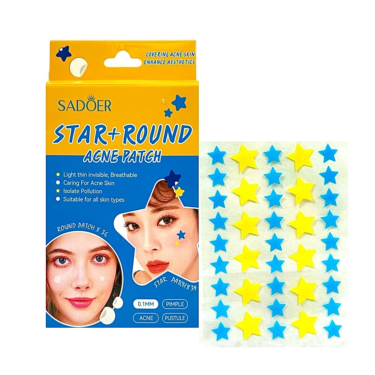 PARCHES DE ACNE X36 STAR+ROUND SADOER