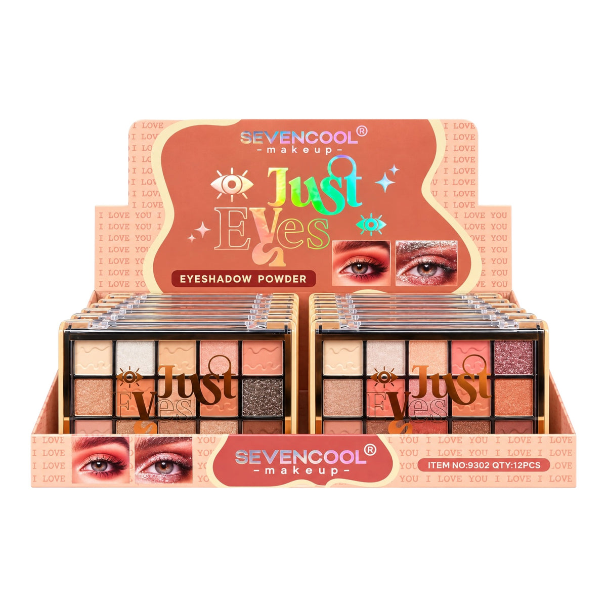 PALETA DE SOMBRAS X15 TONOS JUST EYES SEVENCOOL