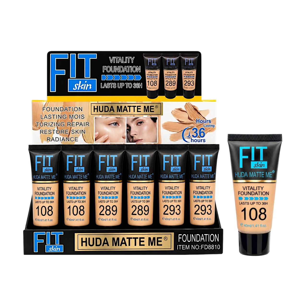 BASE LIQUIDA 36H FIT SKIN 40ML HUDA MATTE ME