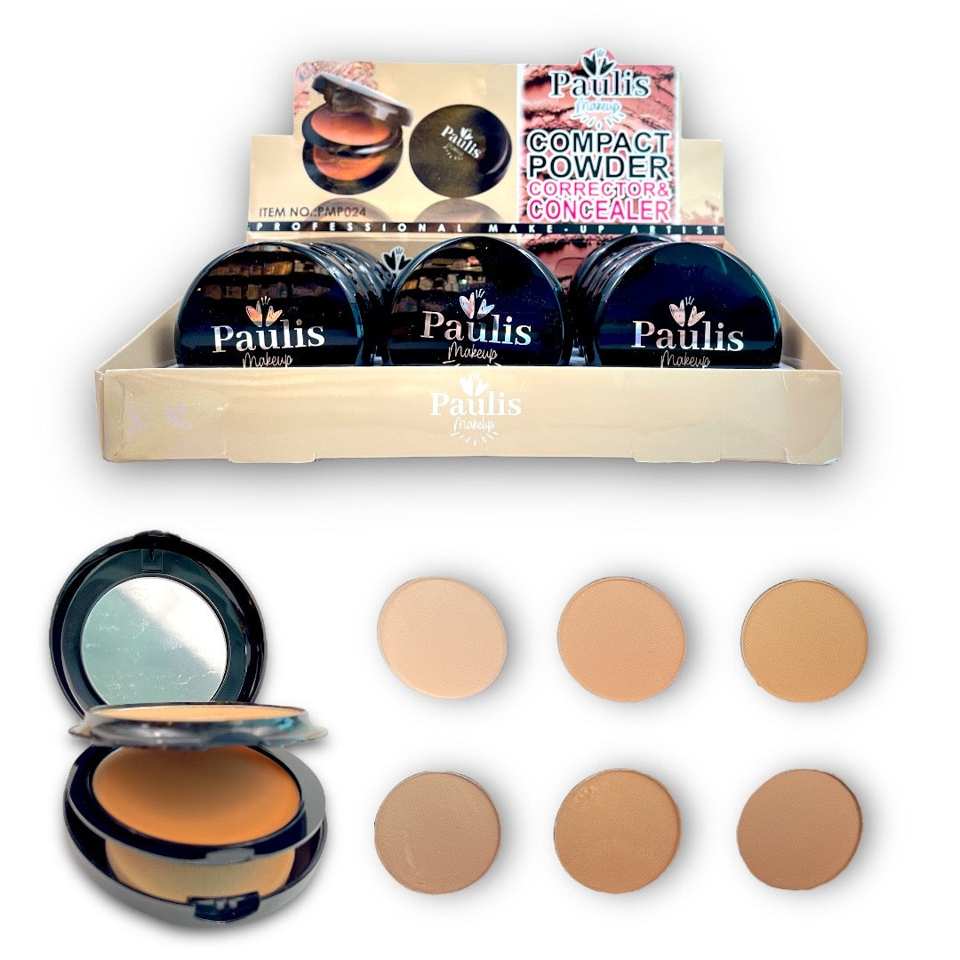 POLVO COMPACTO CORRECTOR NEGRO PAULIS