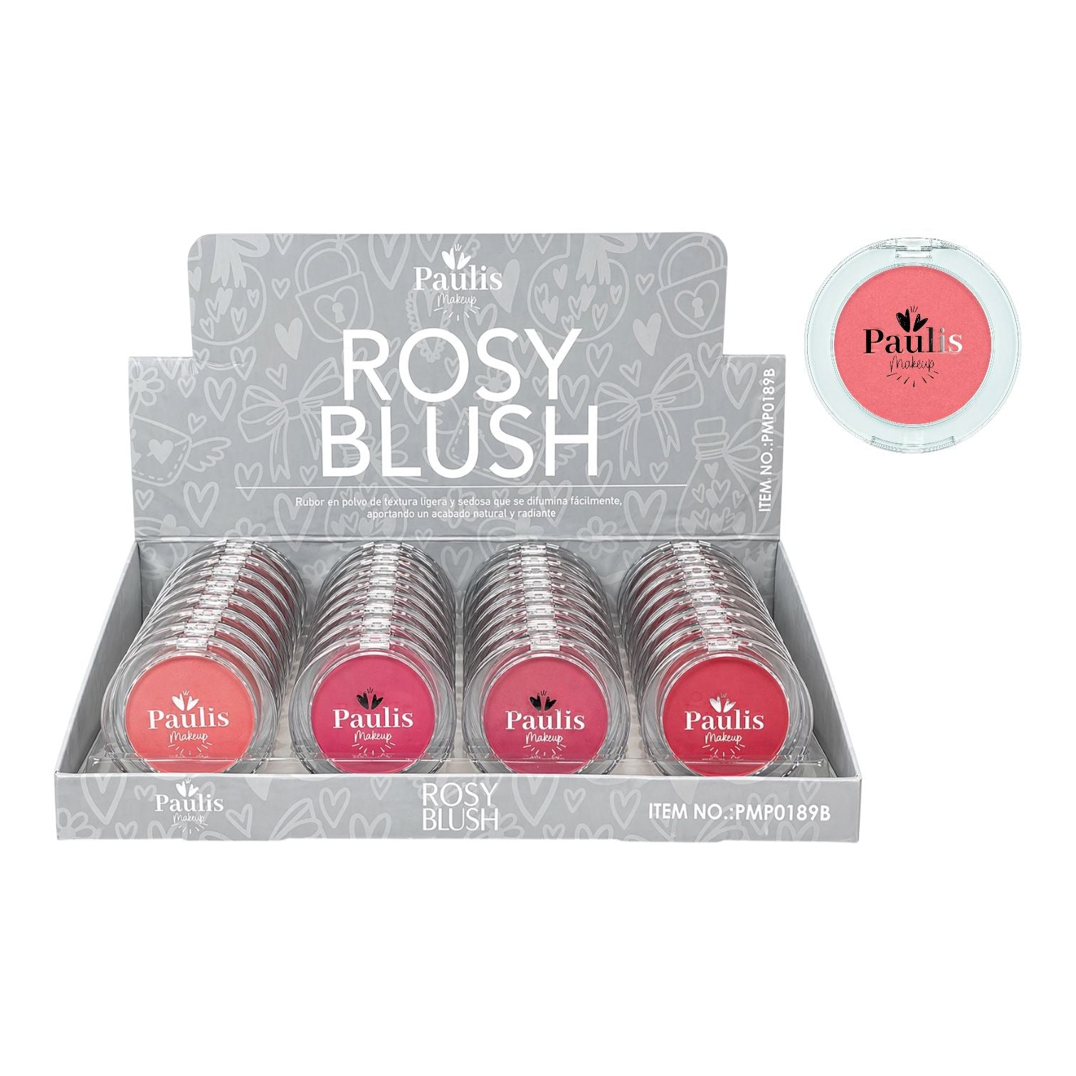RUBOR EN POLVO ROSY BLUSH ROSADO PAULIS