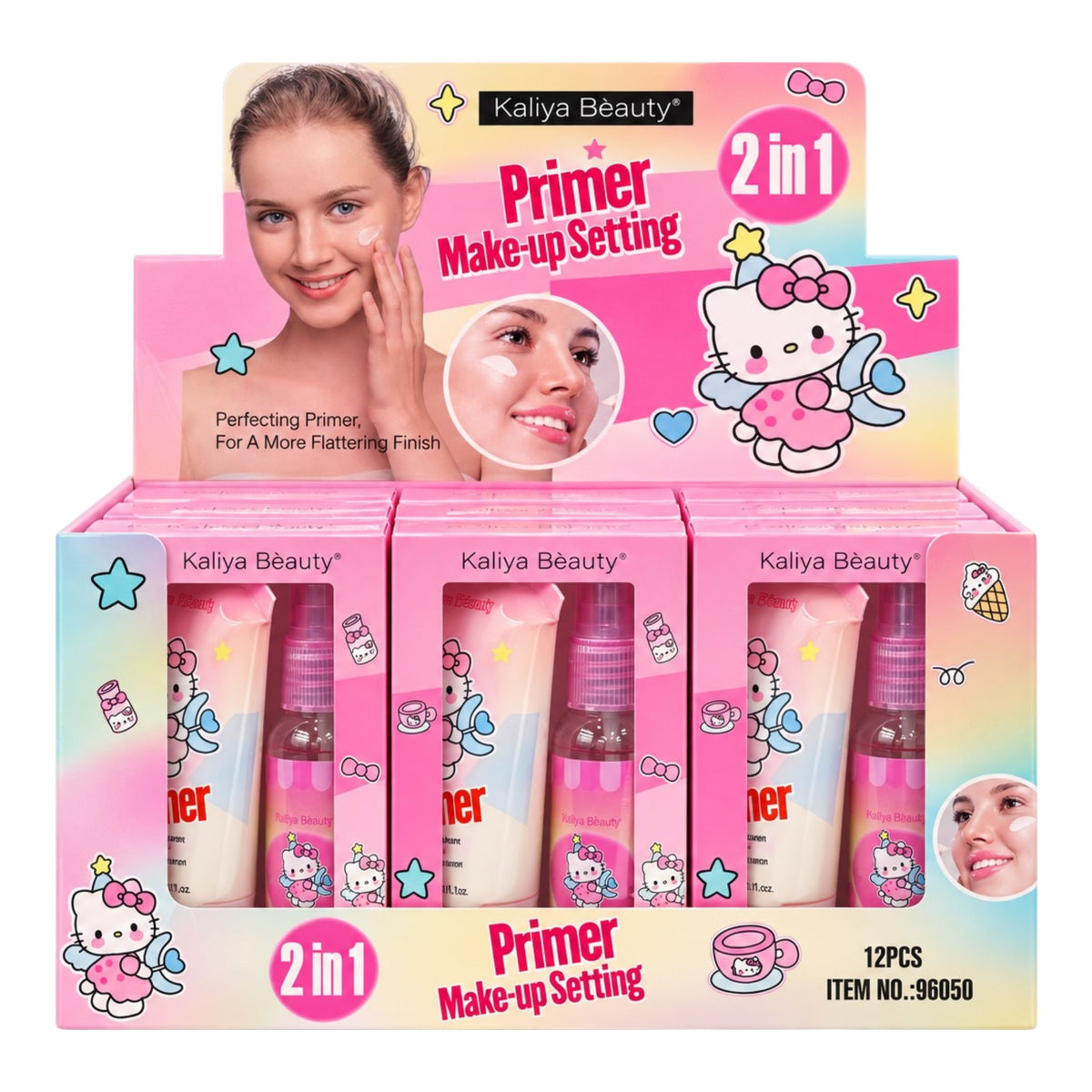 DUO PRIMER Y FIJADOR HELLO KITTY HADITA KALIYA BEAUTY