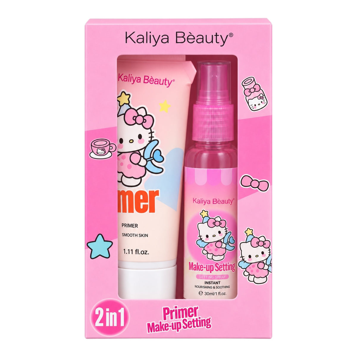 DUO PRIMER Y FIJADOR HELLO KITTY HADITA KALIYA BEAUTY