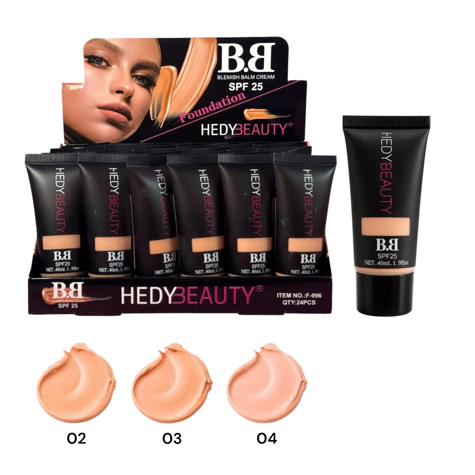 BASE LIQUIDA BB SPF25 40ML HEDYBEAUTY