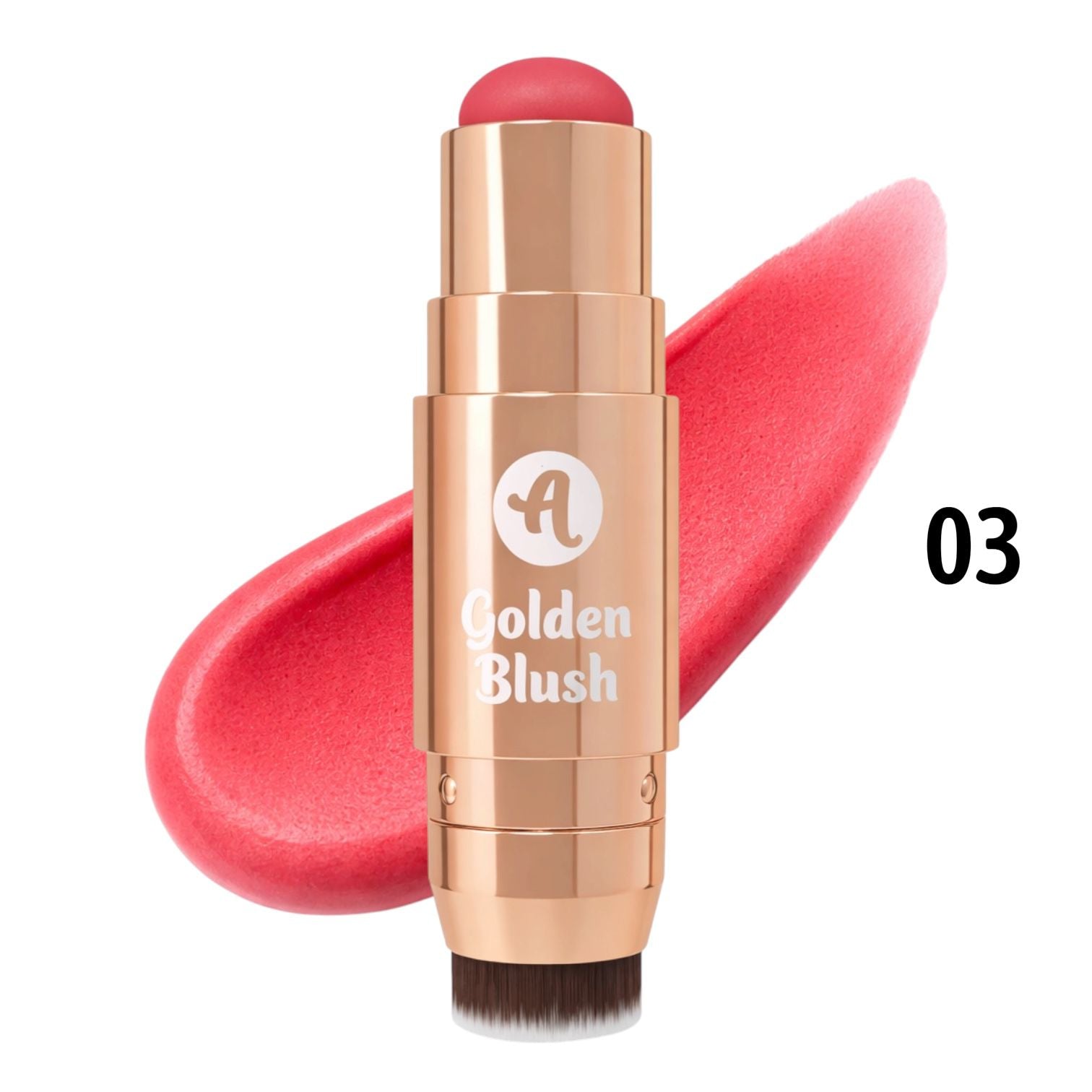 RUBOR EN BARRA CON BROCHITA GOLDEN BLUSH ALMA BEAUTY