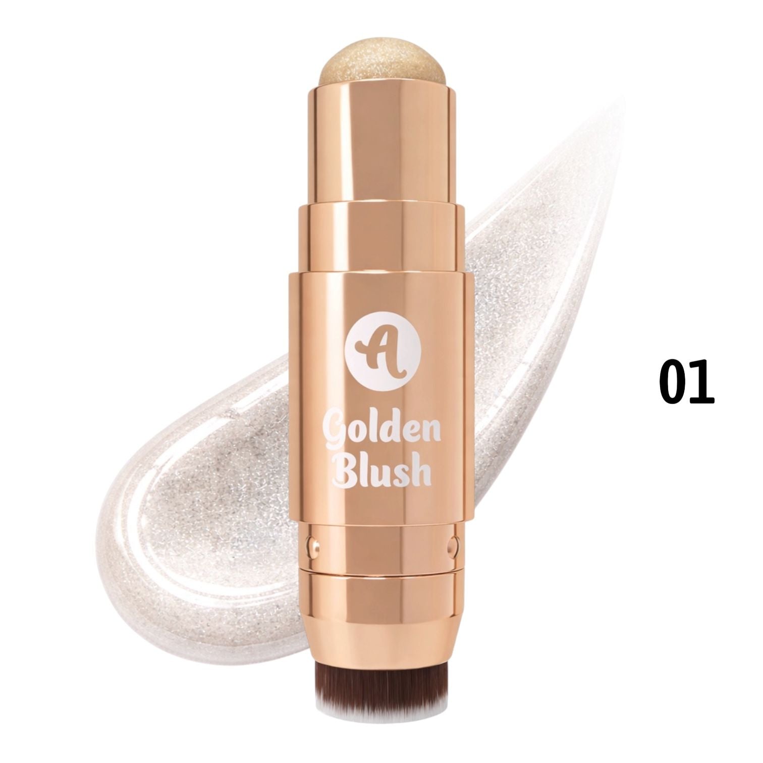 RUBOR EN BARRA CON BROCHITA GOLDEN BLUSH ALMA BEAUTY