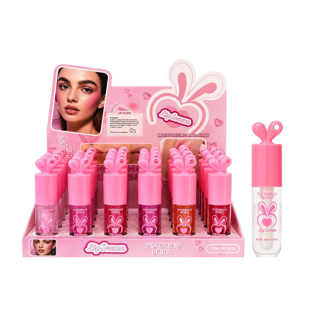 BRILLO GLOSS TAPA OREJITAS CONEJITO 5ML VICTORIA'S SPIRIT