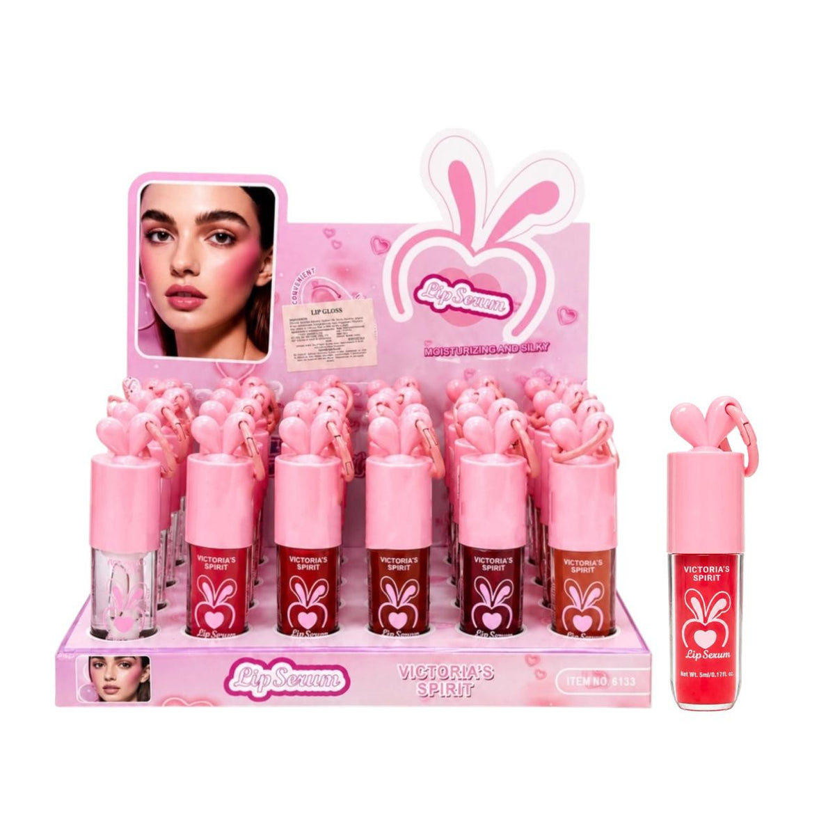 BRILLO GLOSS TAPA OREJITAS CONEJITO 5ML VICTORIA'S SPIRIT