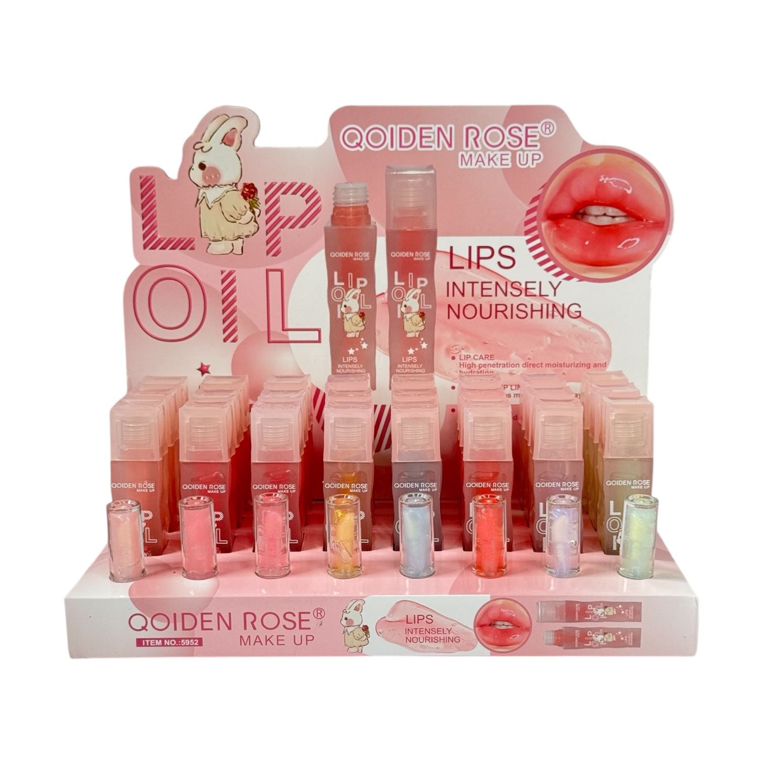 BRILLO GLOSS ESCARCHADO LIPS INTENSELY CONEJITA QOIDEN ROSE
