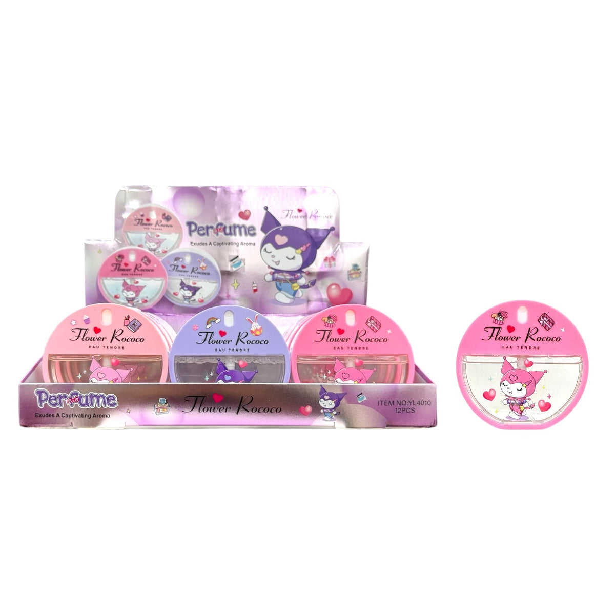 PERFUME REDONDO STITCH Y SANRIO FLOWER ROCOCO