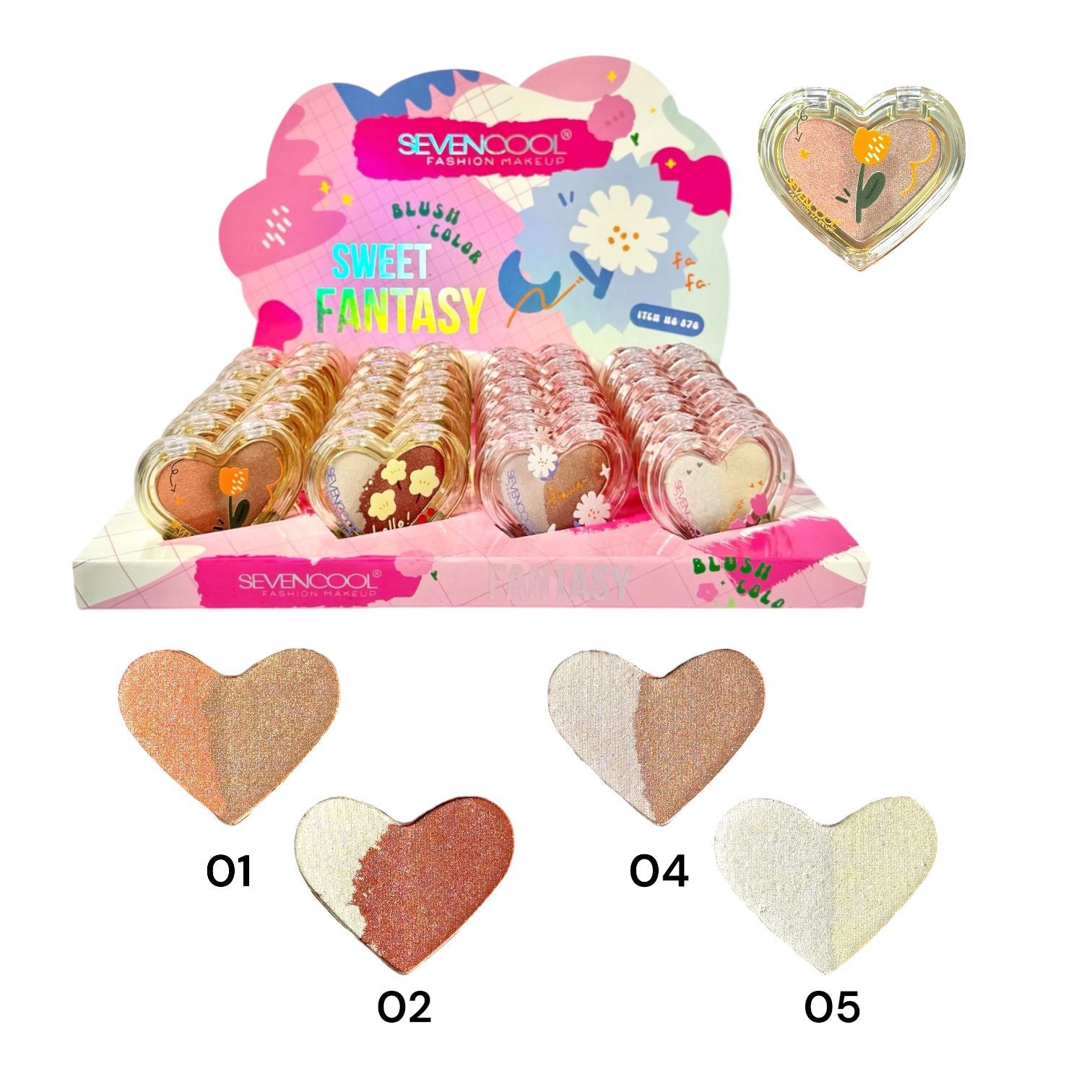 ILUMINADOR EN POLVO FORMA CORAZON 2TONOS SEVENCOOL