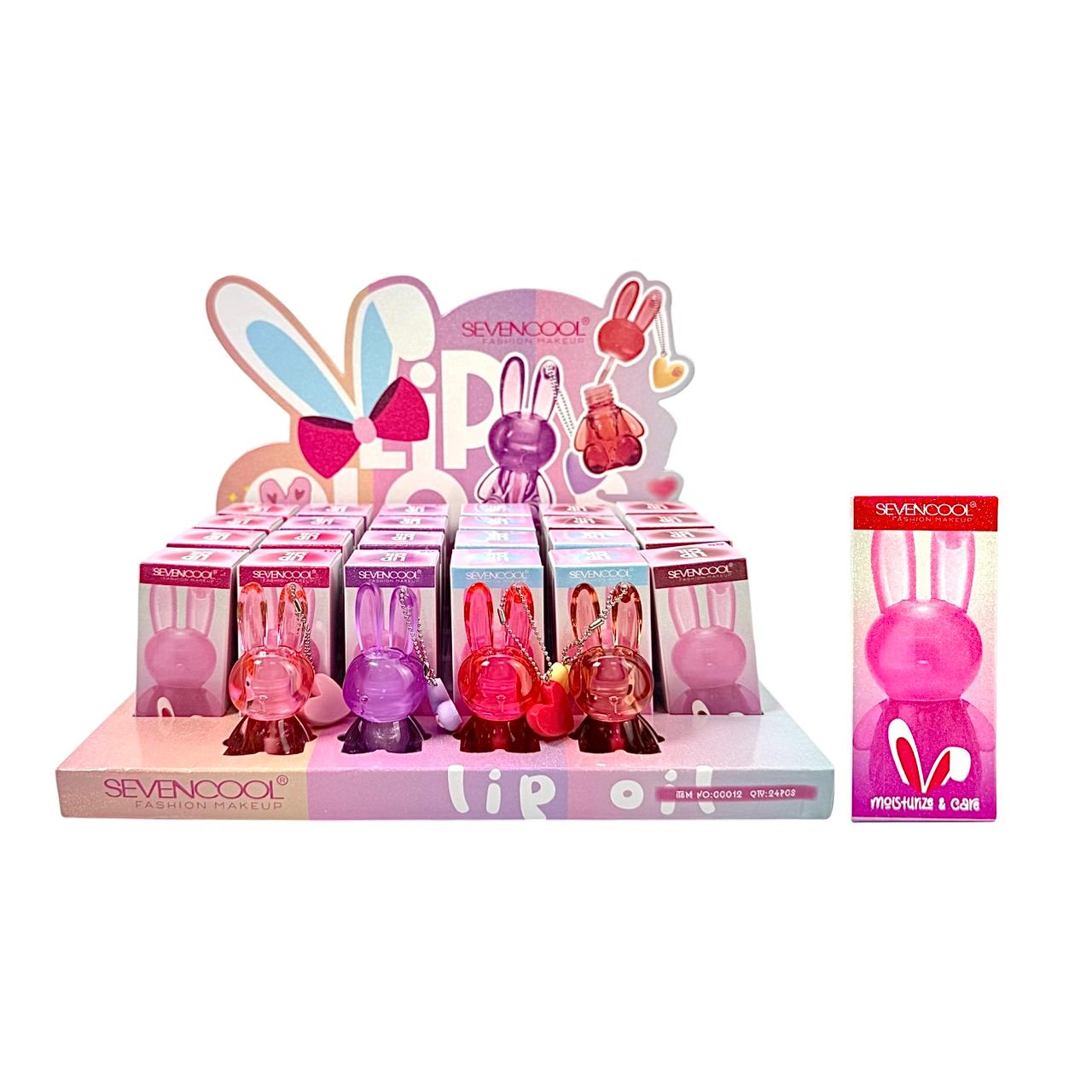 BRILLO GLOSS CONEJO LLAVERO CORAZON SEVENCOOL