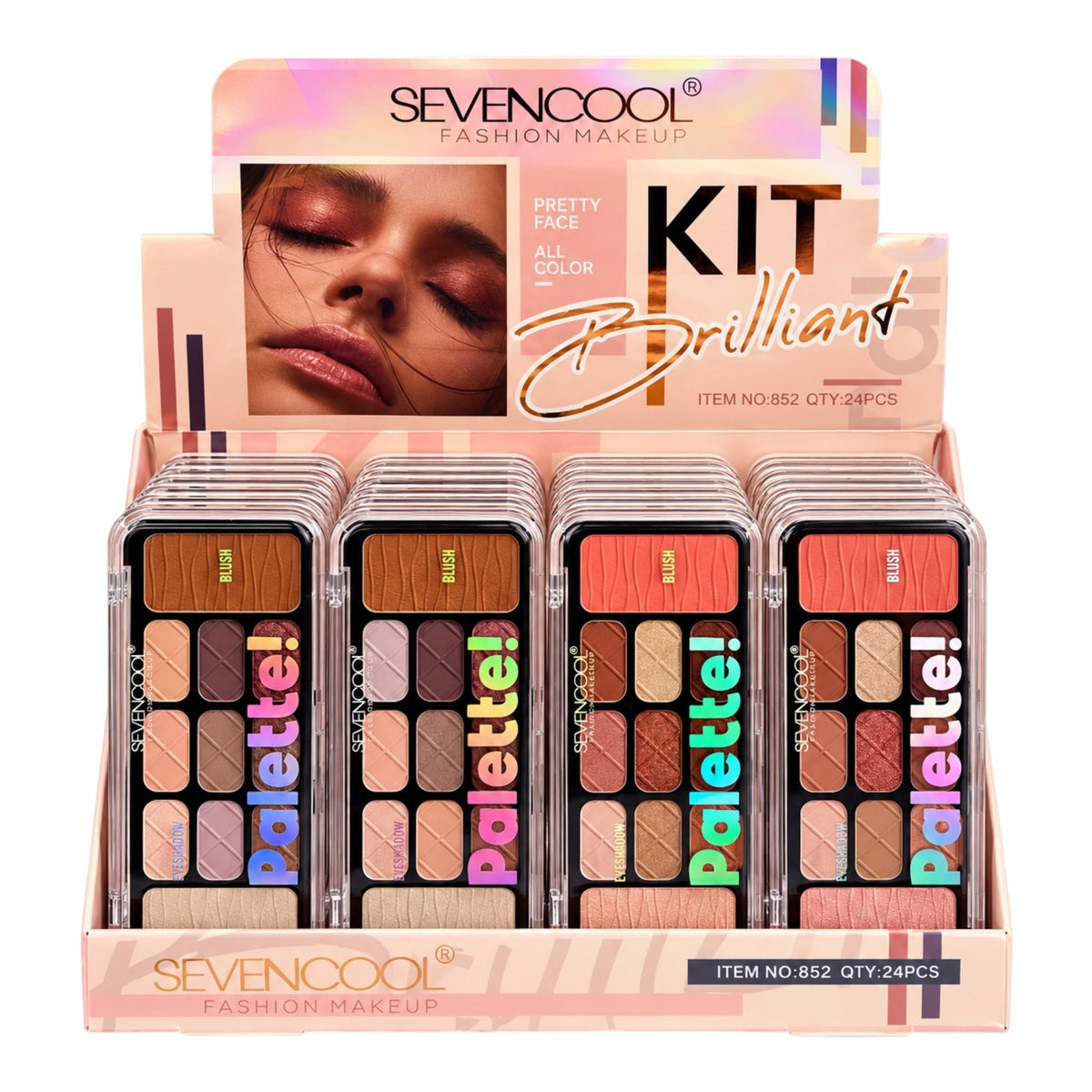 PALETA DE SOMBRAS ILUMINADOR Y RUBOR PALETTE SEVENCOOL