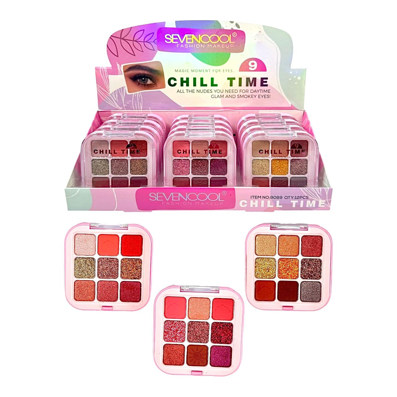 PALETA X9 GLITTER Y SOMBRAS CHILL TIME SEVENCOOL