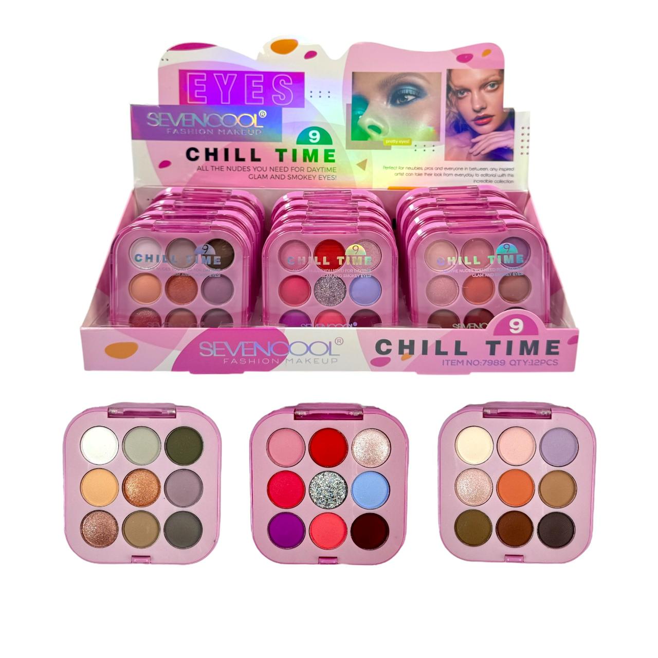 PALETA DE SOMBRAS X9 TONOS CHILL TIME SEVENCOOL