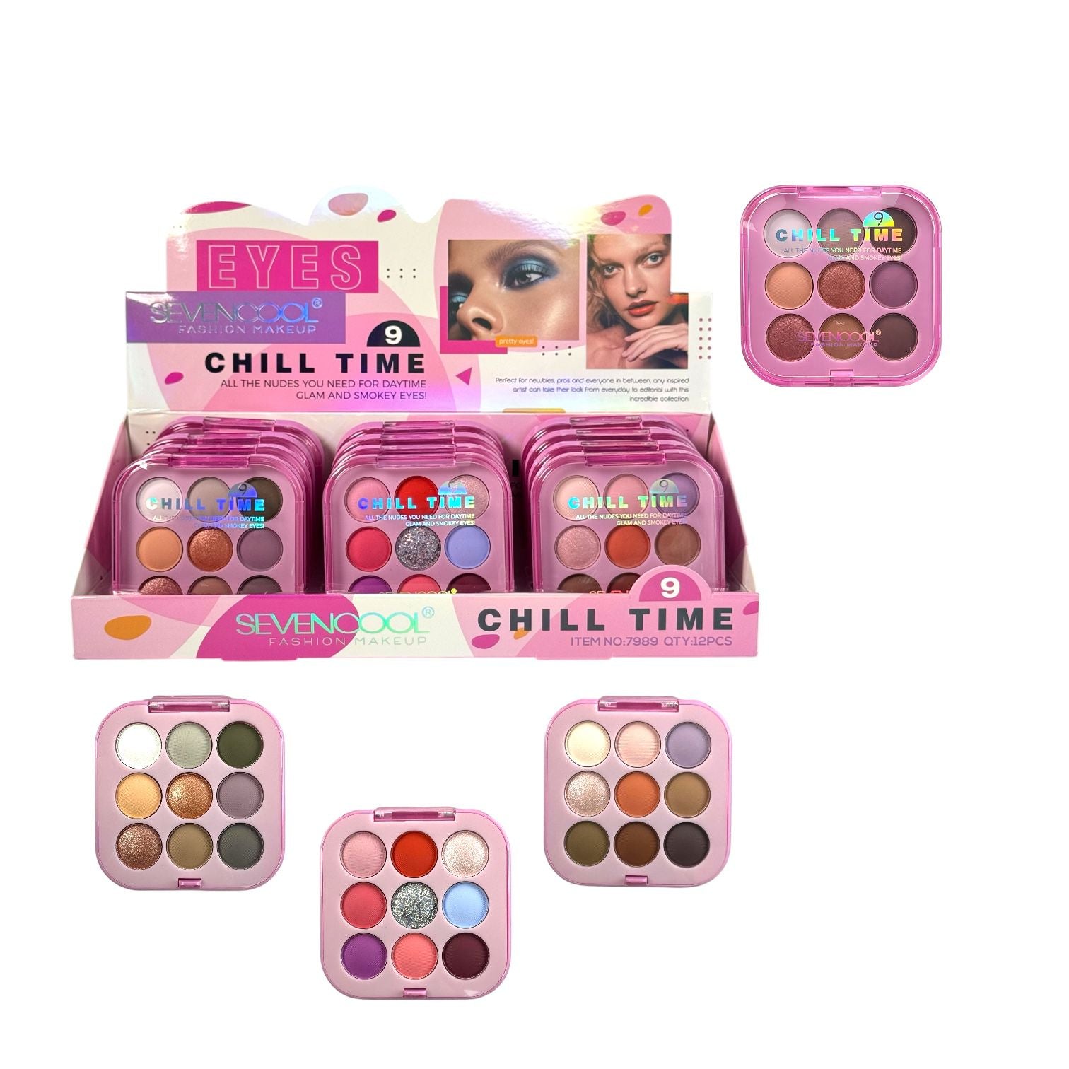 PALETA DE SOMBRAS X9 TONOS CHILL TIME SEVENCOOL