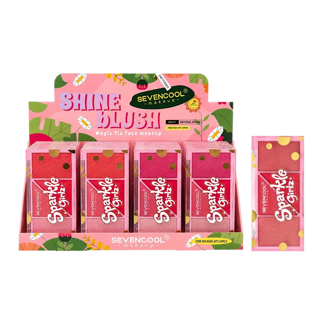 PALETA X4 ILUMINADORES Y RUBORES SPARKLE GIRLZ SEVENCOOL