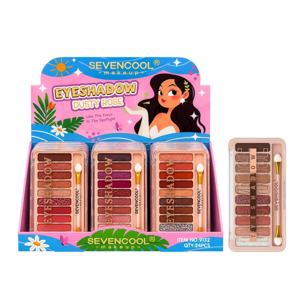 PALETA DE SOMBRAS X10 TONOS DUSTY ROSE SEVENCOOL