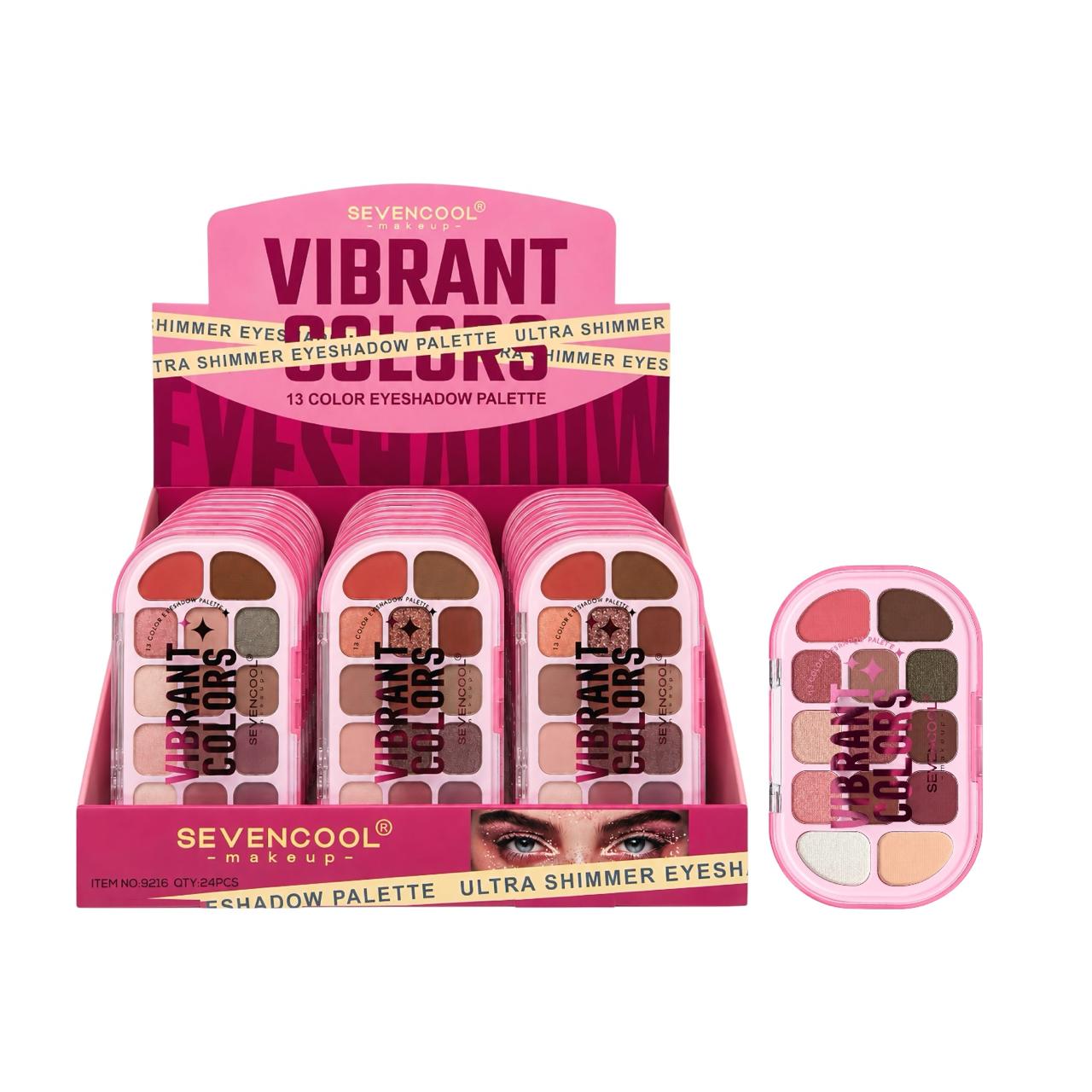 PALETA DE SOMBRAS X13 TONOS VIBRANT COLORS SEVENCOOL