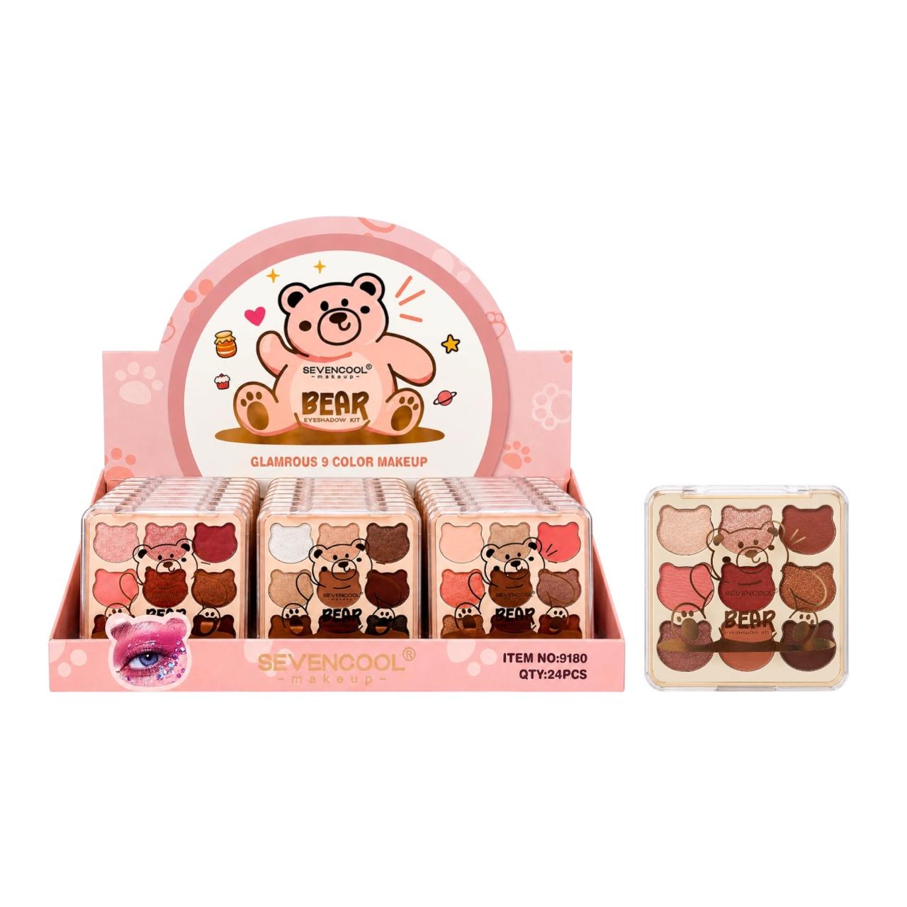 PALETA DE SOMBRAS X9 TONOS OSITO BEAR SEVENCOOL