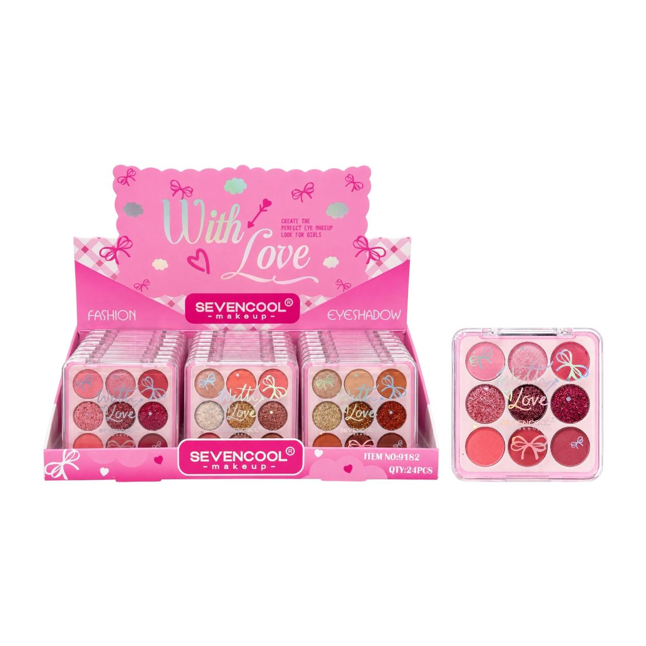 PALETA DE SOMBRAS X9 TONOS WITH LOVE MOÑITOS SEVENCOOL