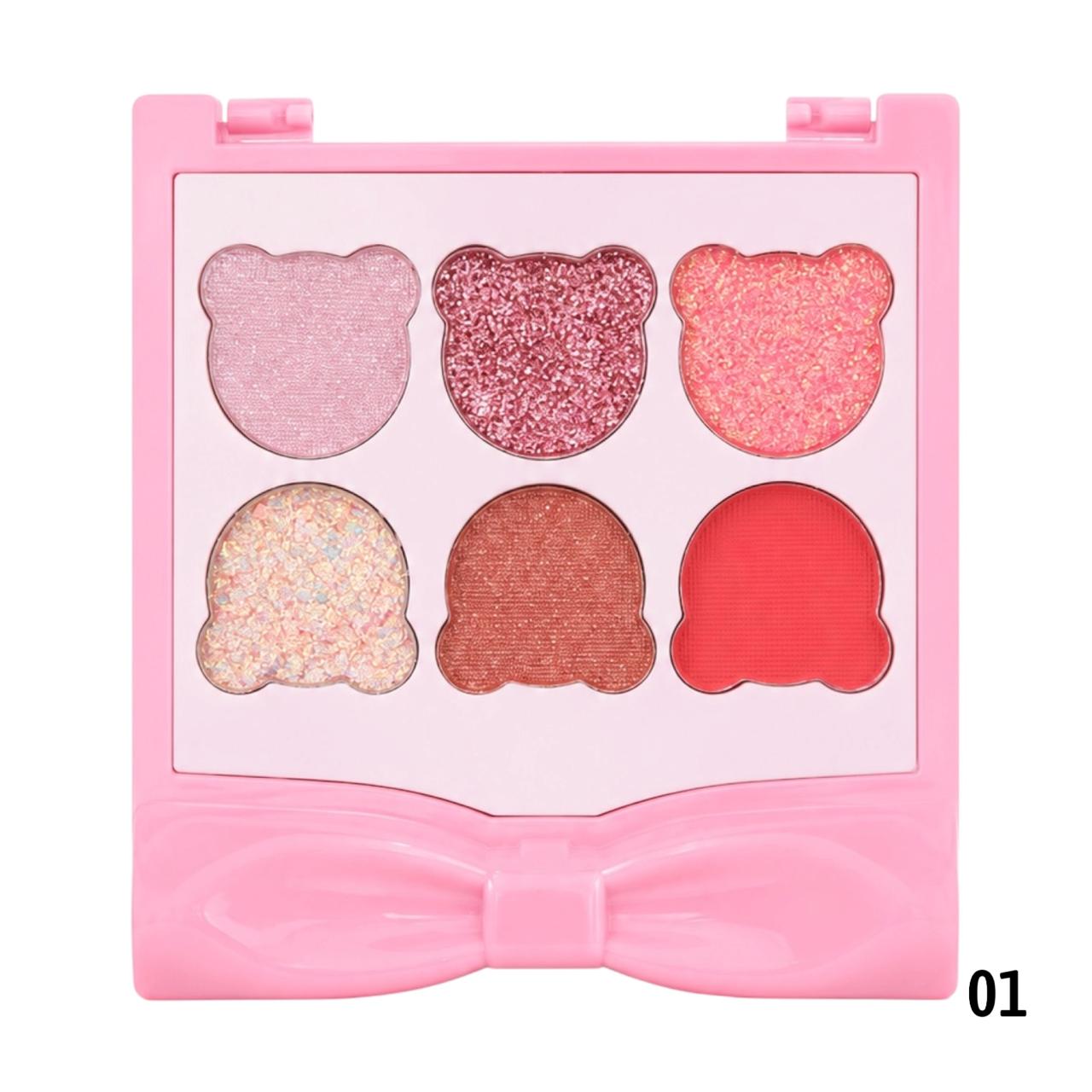 PALETA DE SOMBRAS X6 TONOS OSITOS MOÑITO SEVENCOOL