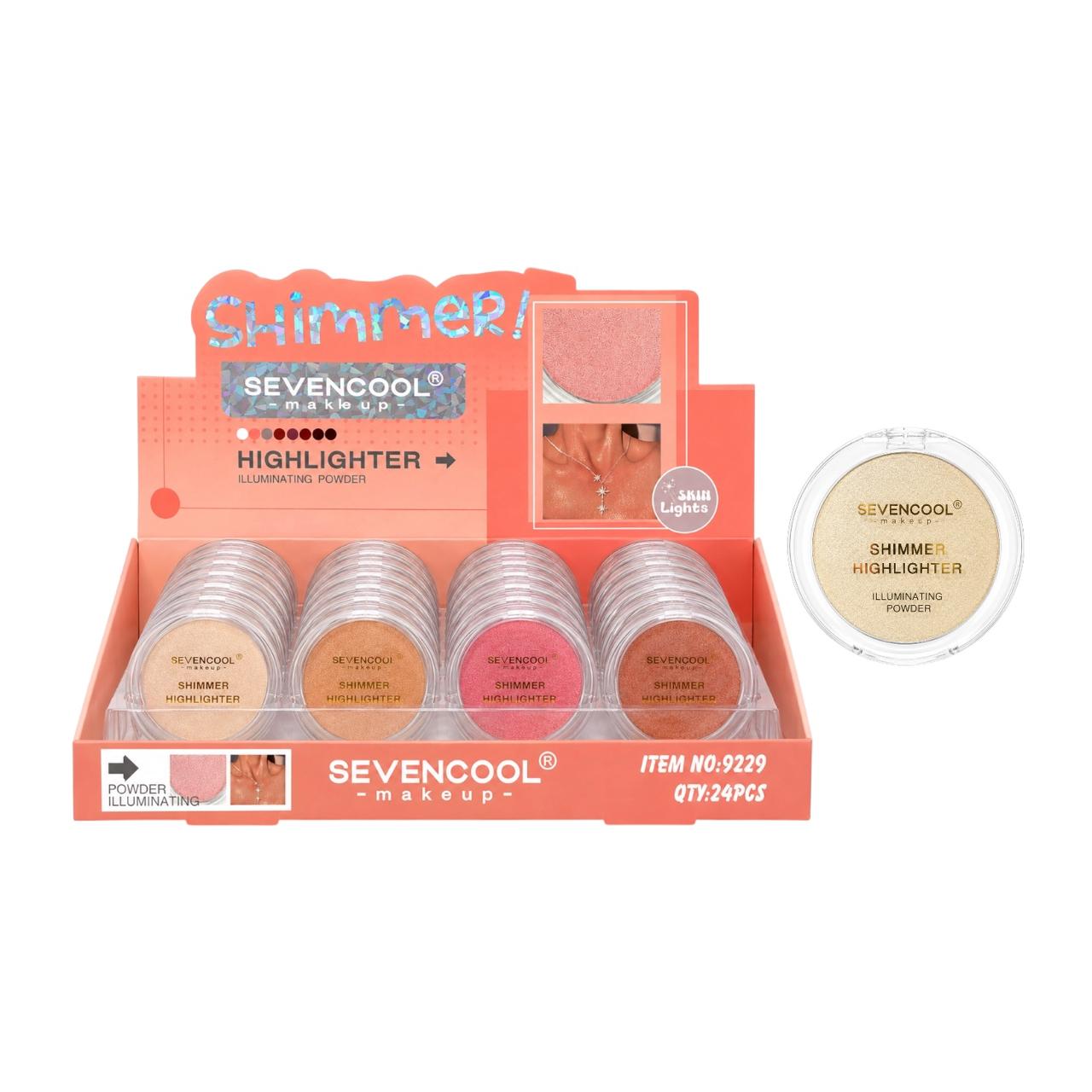 ILUMINADOR EN POLVO SHIMMER HIGHLIGHTER SEVENCOOL