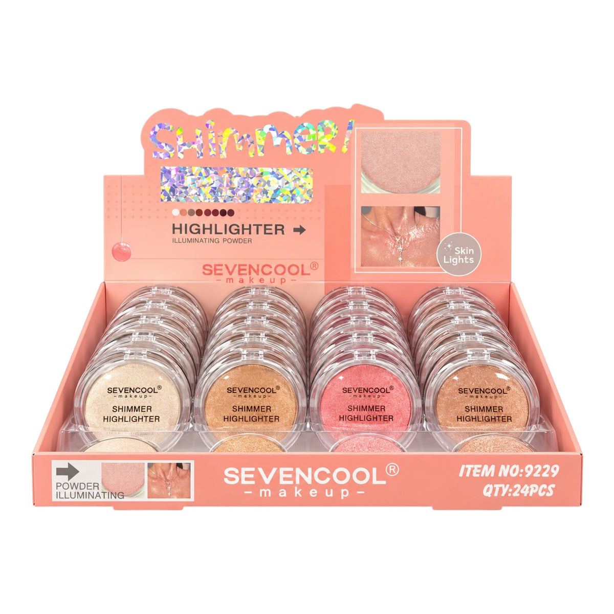 ILUMINADOR EN POLVO SHIMMER HIGHLIGHTER SEVENCOOL
