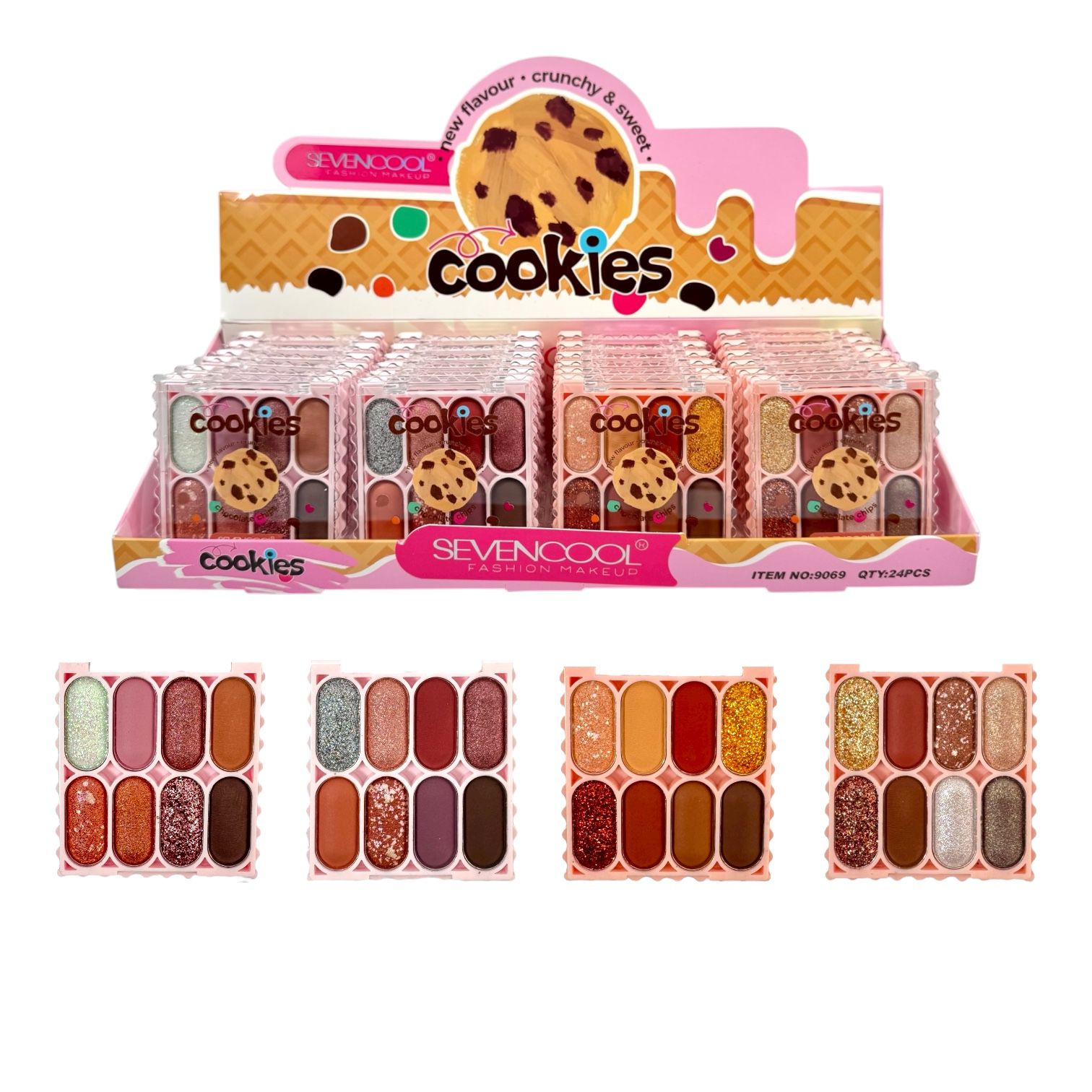 PALETA DE SOMBRAS X8 TONOS COOKIES CHOCOLATE CHIPS SEVENCOOL