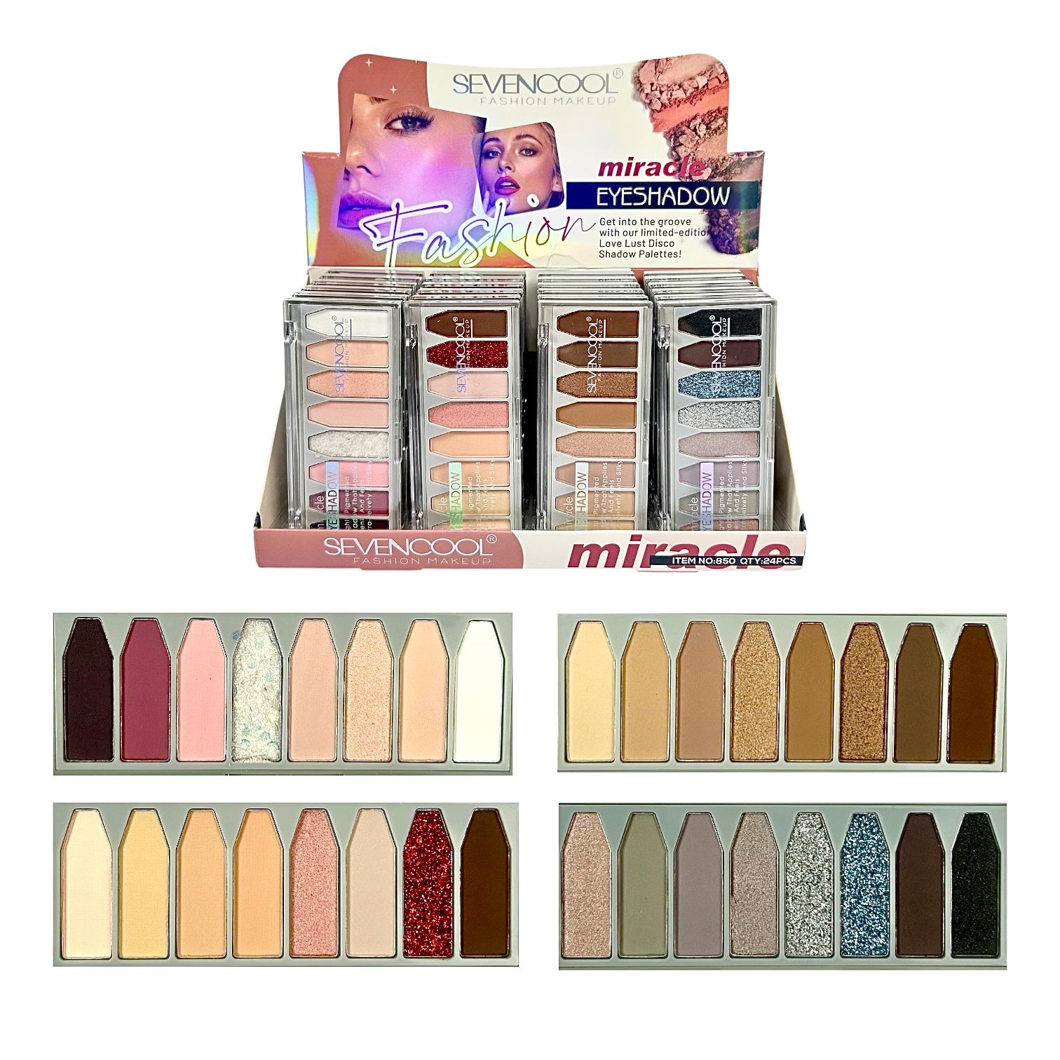 PALETA DE SOMBRAS X8 TONOS MIRACLE SEVENCOOL