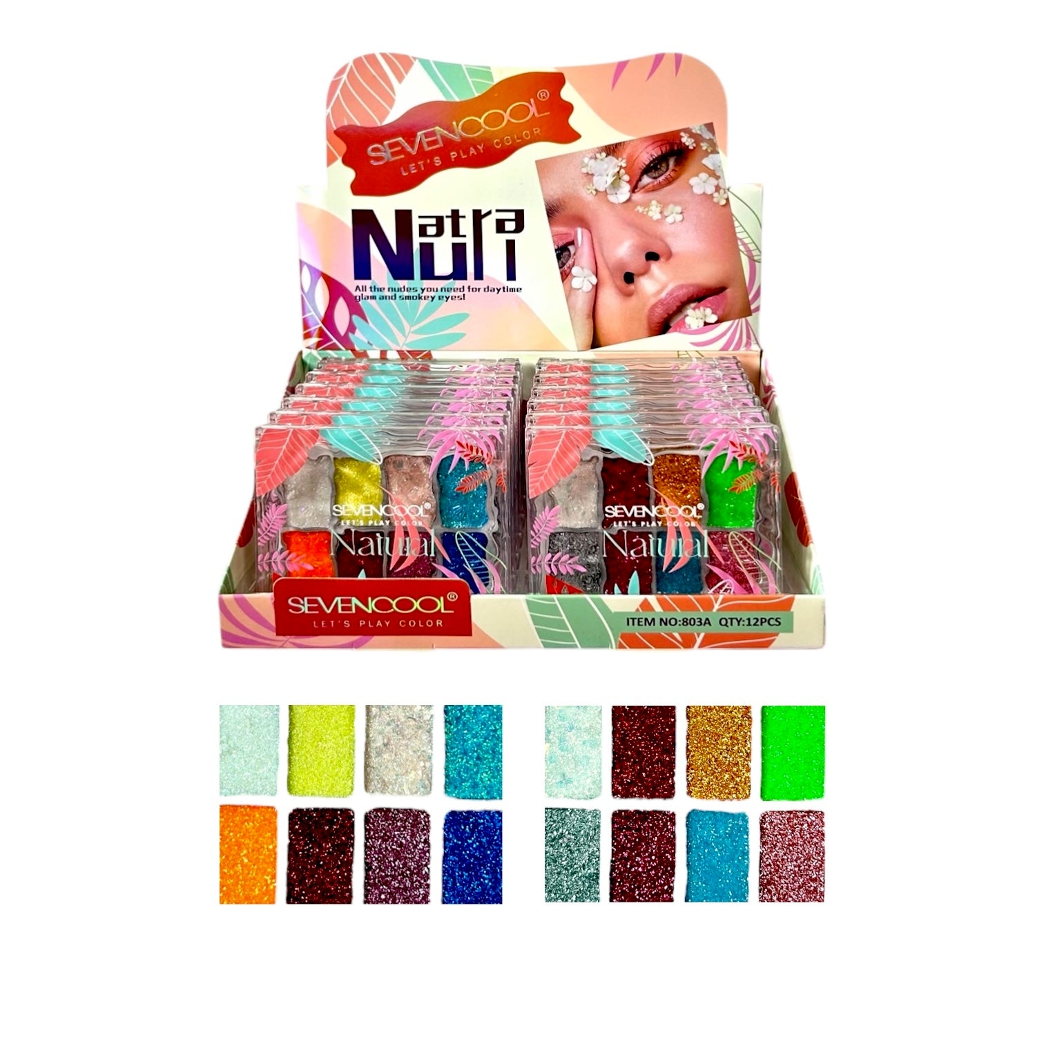 PALETA X8 GLITTER LET'S PLAY COLOR NATURAL SEVENCOOL