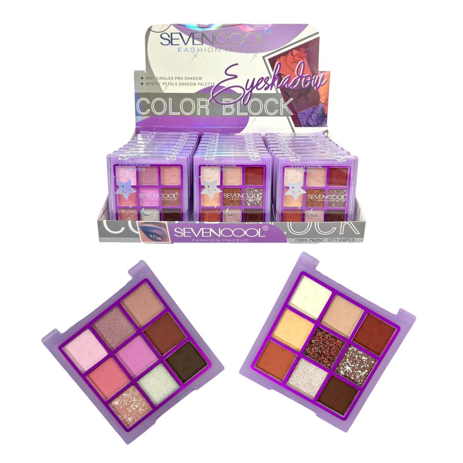 PALETA DE SOMBRAS X9 TONOS LUNA Y ESTRELLA SEVENCOOL