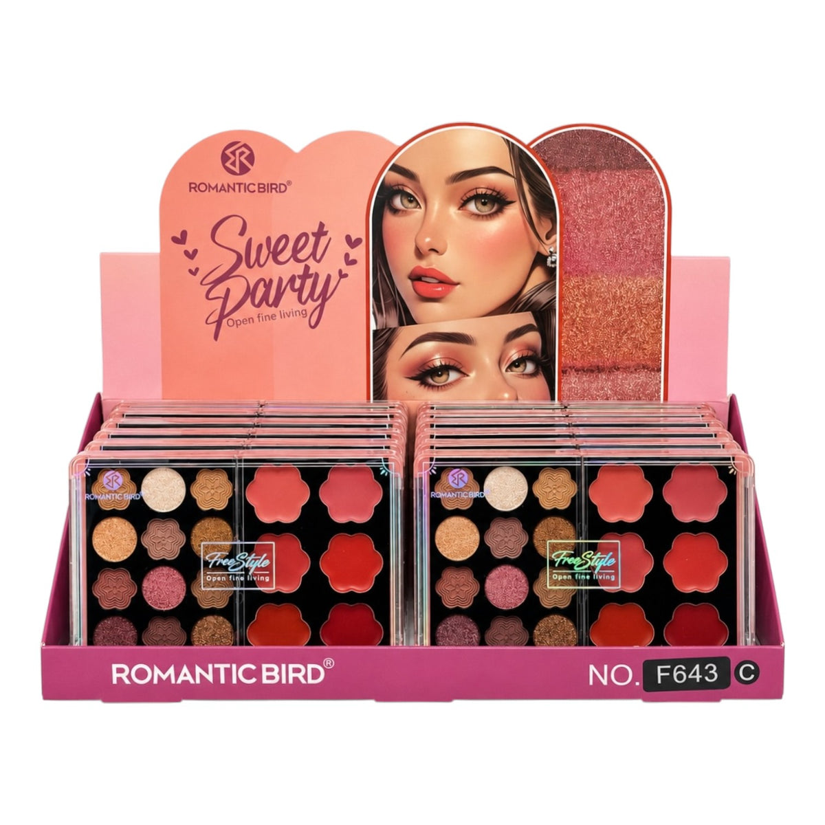 PALETA X18 TONOS FLORECITAS FREE STYLE ROMANTIC BIRD
