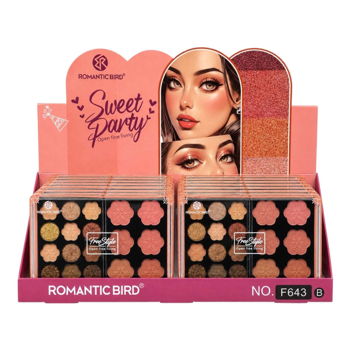 PALETA X18 TONOS FLORECITAS FREE STYLE ROMANTIC BIRD
