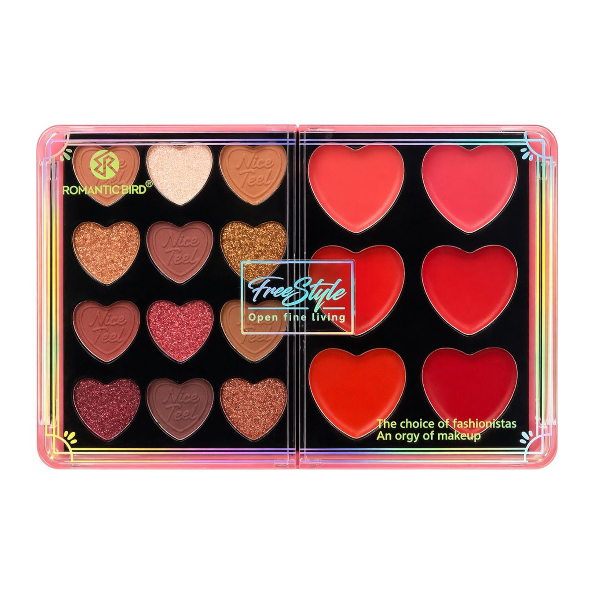 PALETA DE SOMBRAS Y RUBORES EN CREMA FREE STYLE ROMANTIC BIRD