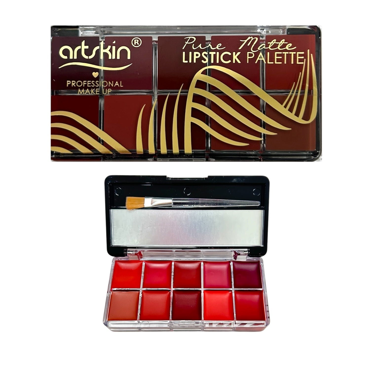 PALETA X10 LABIALES EN CREMA BROCHITA Y ESPEJO ARTSKIN