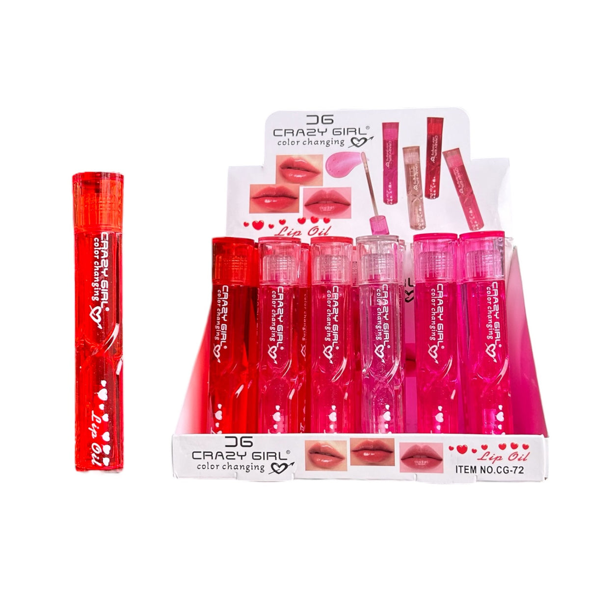 BRILLO GLOSS MAGICO ESCARCHADO CORAZONCITOS CRAZY GIRL