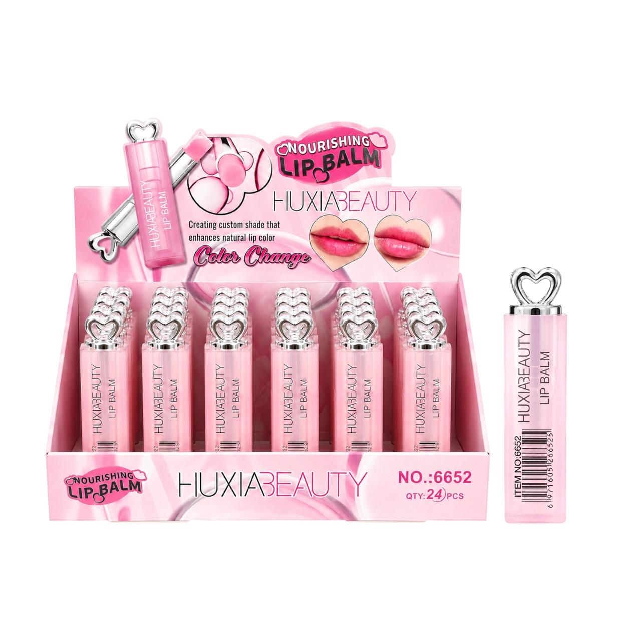 BALSAMO EN BARRA MAGICO LIP BALM TAPA PLATEADA CORAZON ABIERTO HUXIABEAUTY