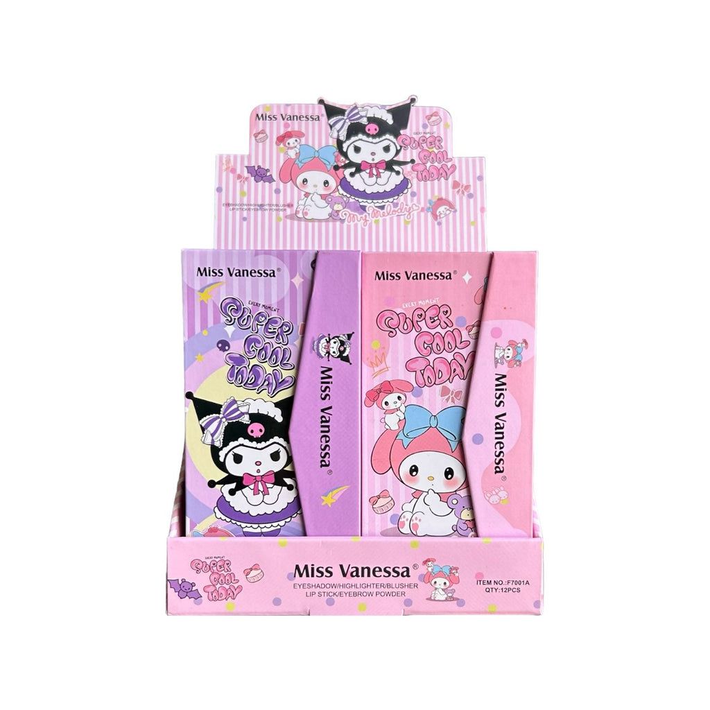 PALETA DE SOMBRAS X29 MY MELODY Y KUROMI HELLO KITTY MISS VANESSA