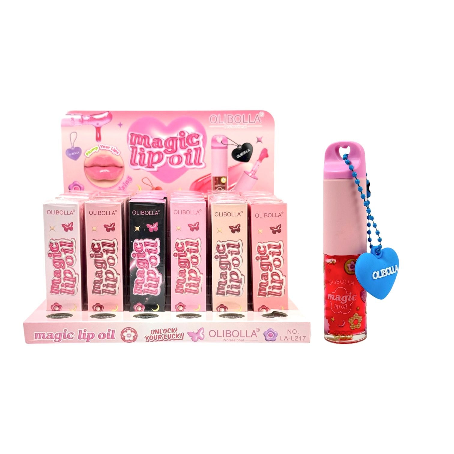 BRILLO GLOSS CON LLAVERO MAGIC LIP OIL MARIPOSA OLIBOLLA
