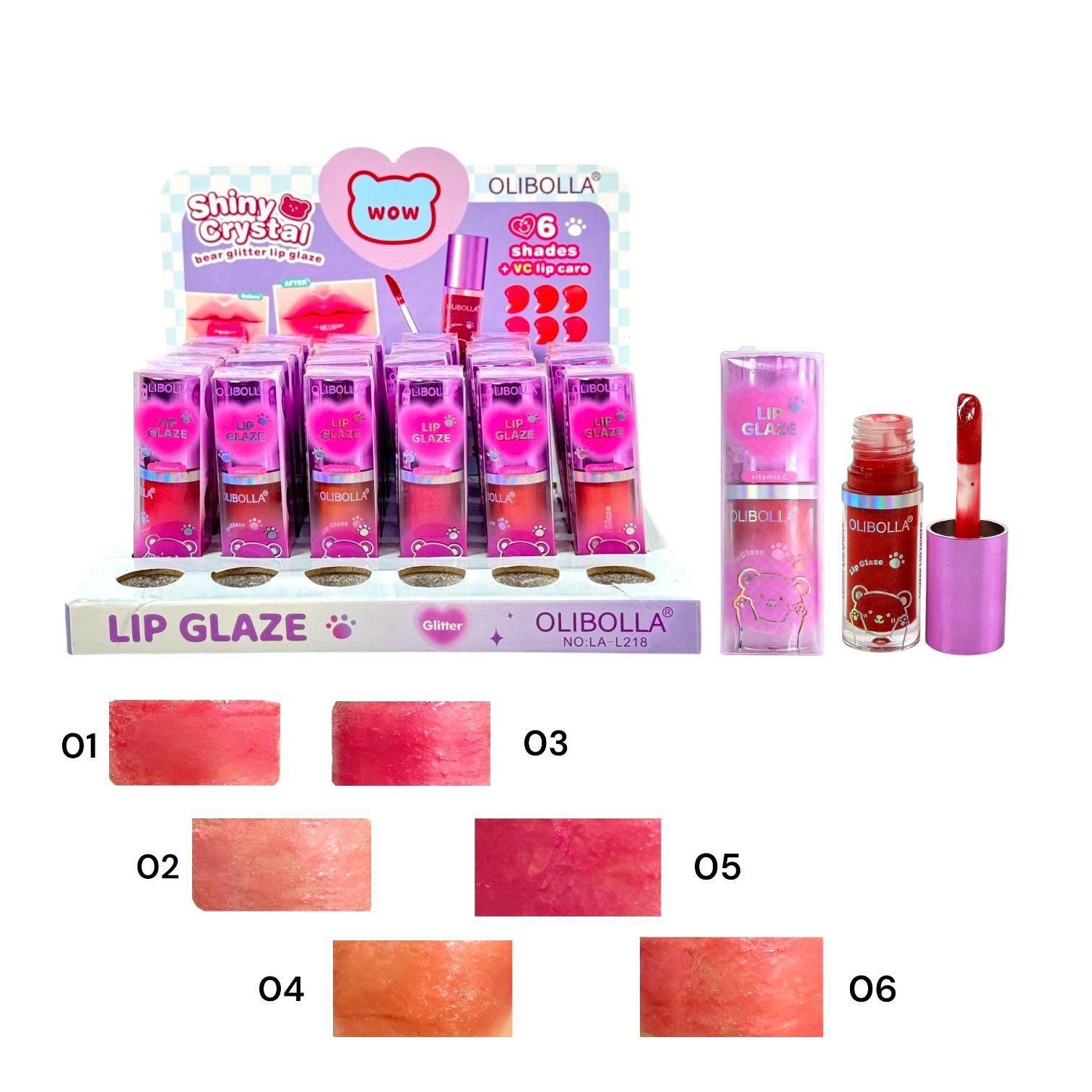 BRILLO GLOSS ESCARCHADO OSITO BABY BEAR LIP GLAZE OLIBOLLA