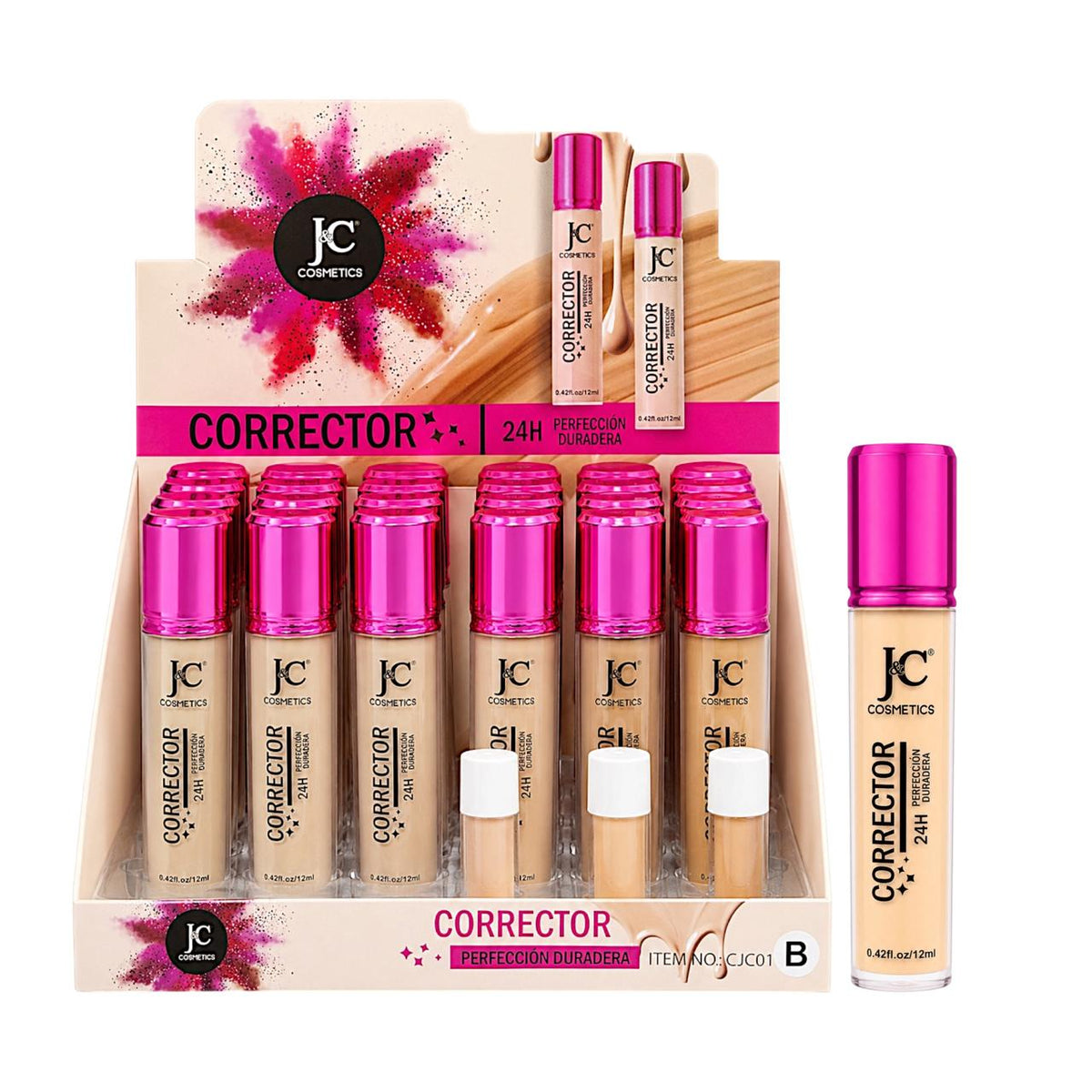 CORRECTOR LIQUIDO 24H 12ML J&C COSMETICS