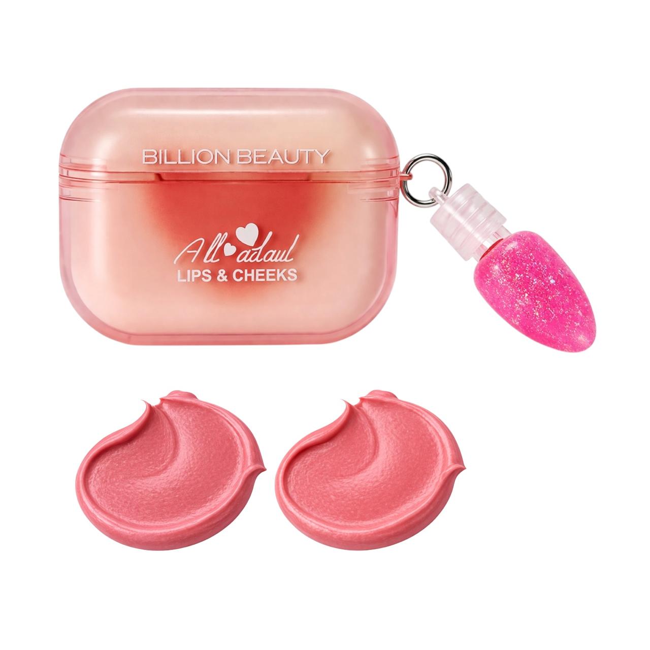 DUO LABIAL Y GLOSS AIRPODS LLAVERO CORAZON BILLION BEAUTY